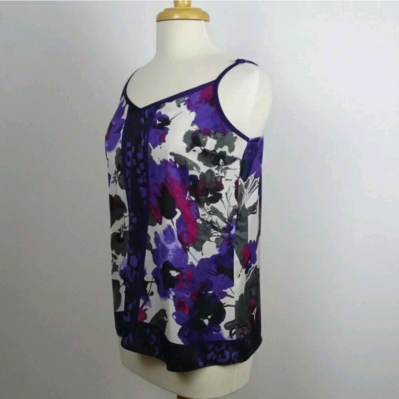 💜Express Women Cami Top Spaghetti Straps V-Neck Floral Leopard💜Size M💜 - Picture 4 of 12